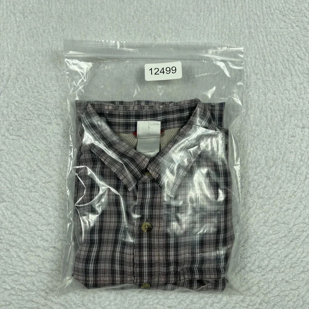 The North Face Shirt Mens Medium Purple‎ Plaid Outdoors Hiking Camping Travel